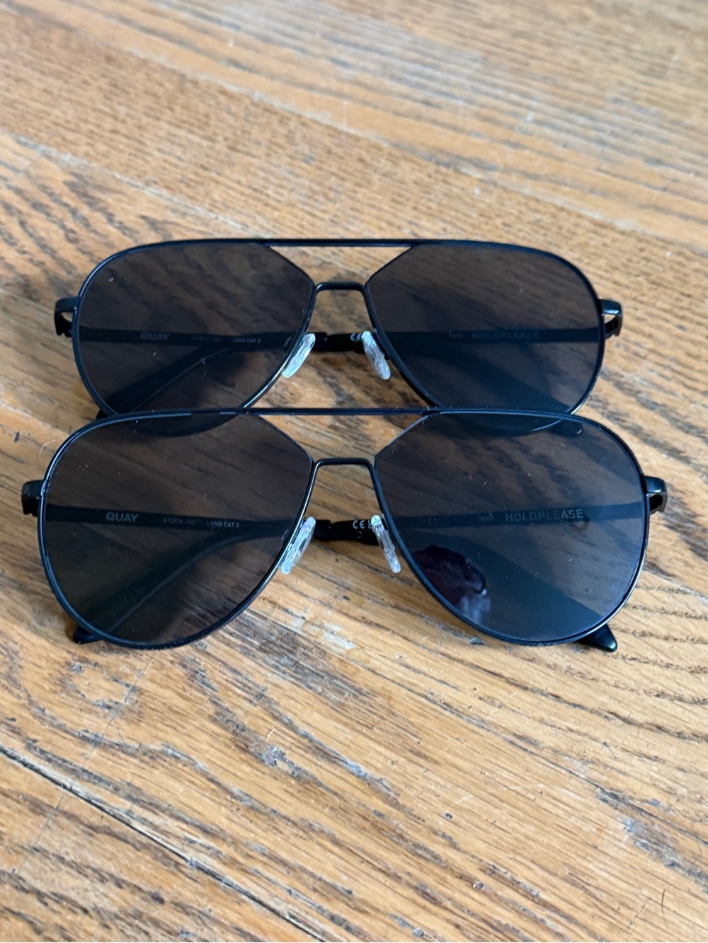 QUAY “Hold Please” Black Aviator Sunglasses Lot of 2 Women’s Shades
